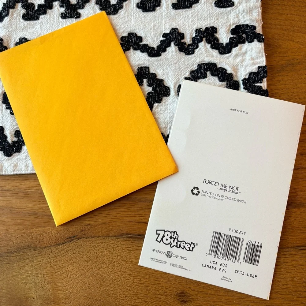 American Greetings 78th Street Greeting Card & envelope just a footnote